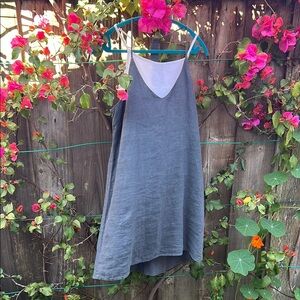Cloth & Stone Blue/Gray Linen High-Low Dress